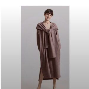 Nap Loungewear	Size	L Hooded Scarf Sweatshirt Dress Heathered Purple Mauve NWOT